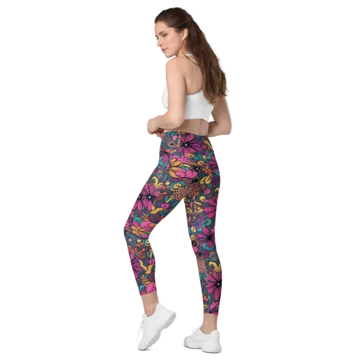 Chromatic Meadow on a Leggings with Pockets