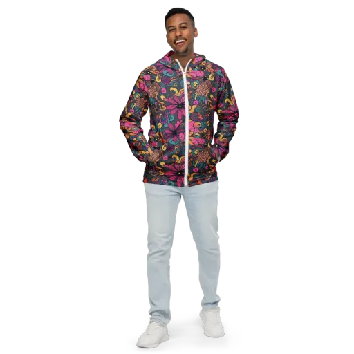 Chromatic Meadow on a Men's Windbreaker