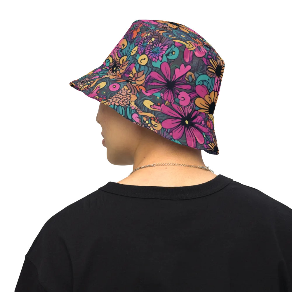 Chromatic Meadow on Reversible Bucket Hat — Back Inside