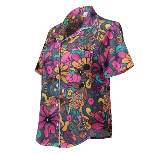 Chromatic Meadow on a Women's Short Sleeve Pajama Top