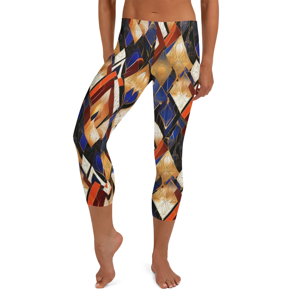 Royal Geometry on Capri Leggings — Front