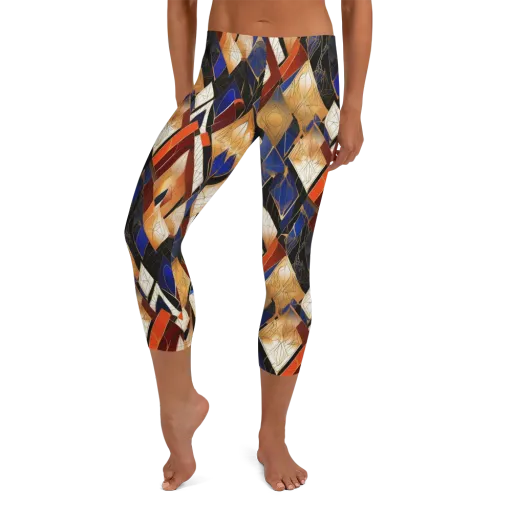 Royal Geometry on a Capri Leggings
