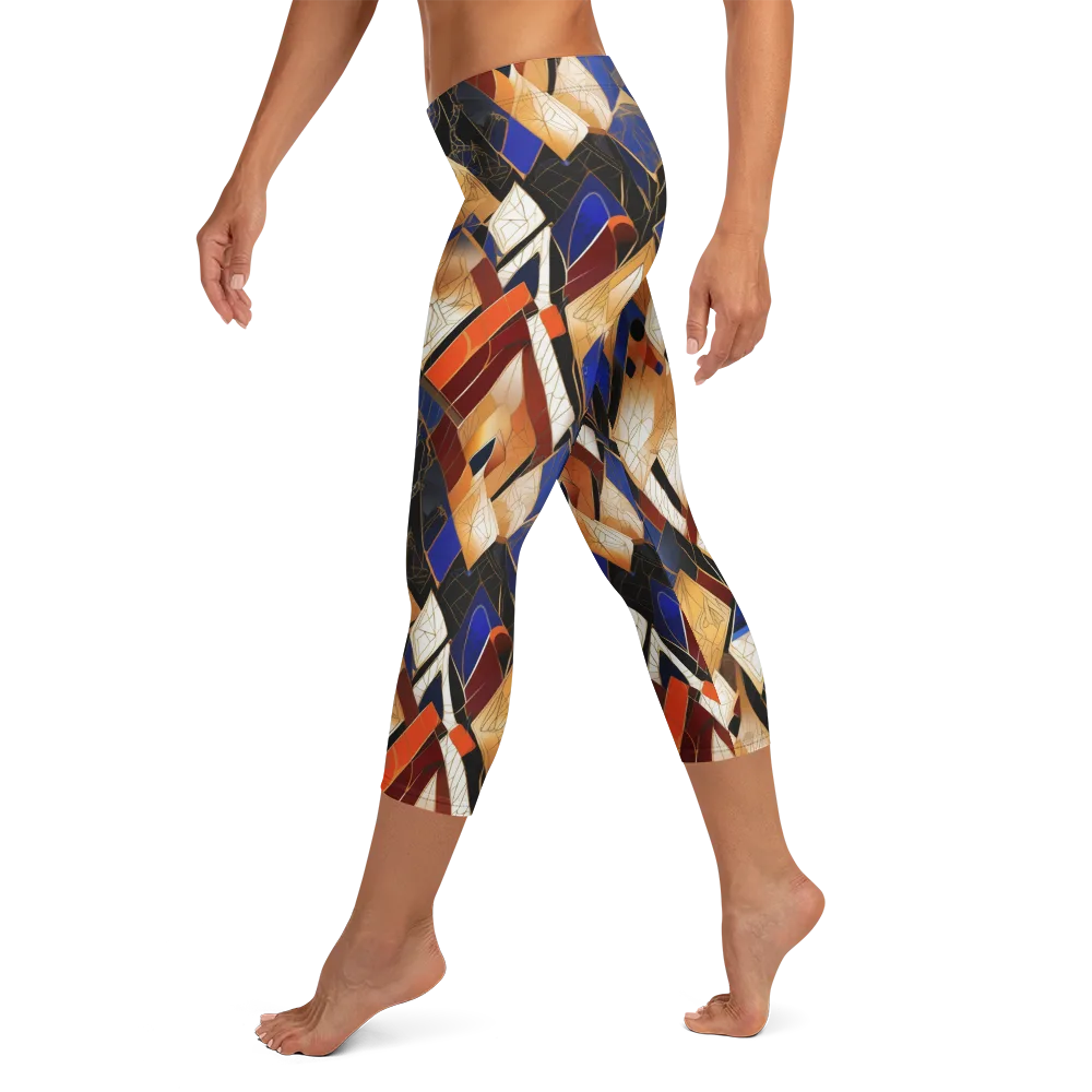 Royal Geometry on Capri Leggings — Left