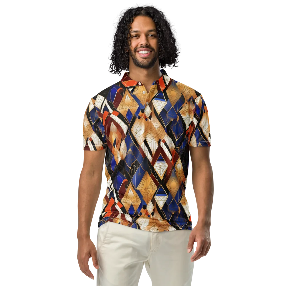 Royal Geometry on Men's Slim Fit Polo Shirt — Front