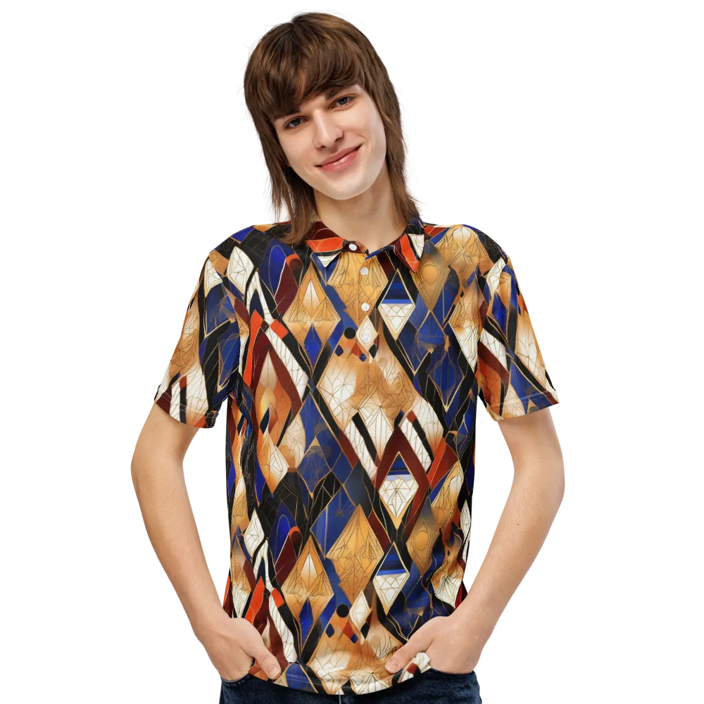 Royal Geometry on Men's Slim Fit Polo Shirt — Front