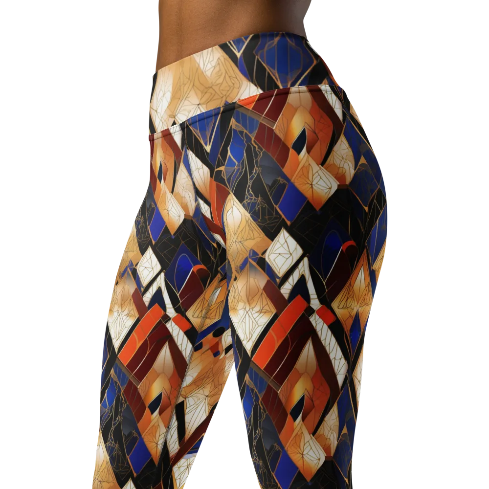 Royal Geometry on Yoga Leggings — Left Front