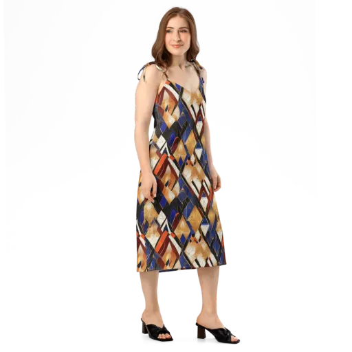 Royal Geometry on a Slip Dress