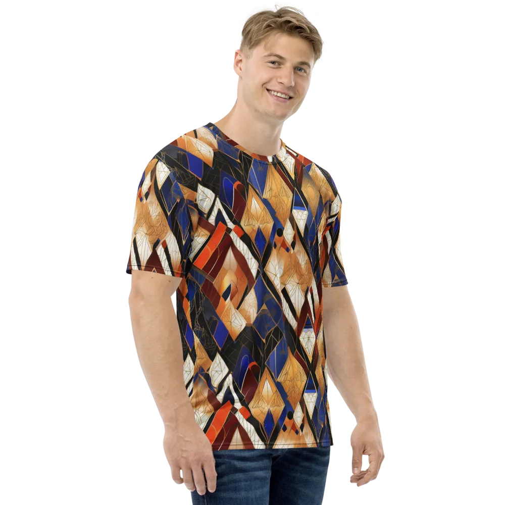 Royal Geometry on Men's Crew Neck T-Shirt — Right