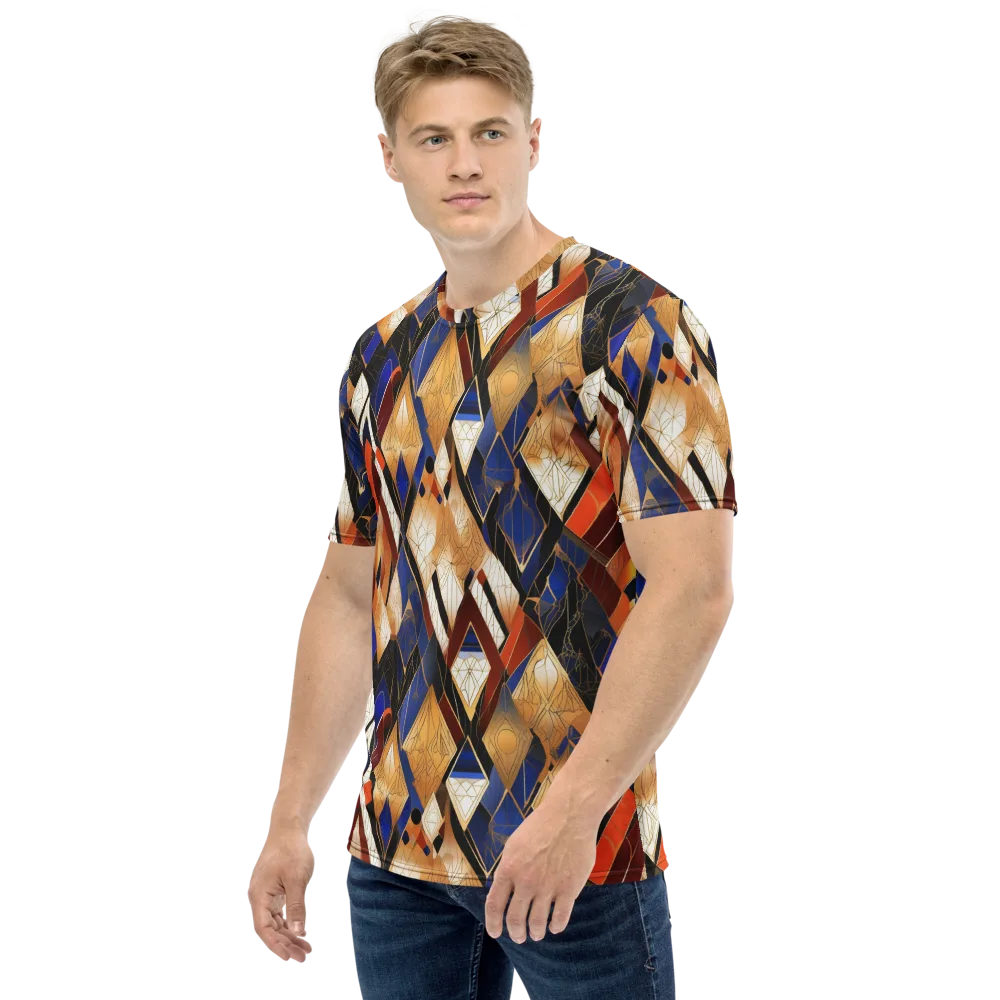 Royal Geometry on Men's Crew Neck T-Shirt — Left