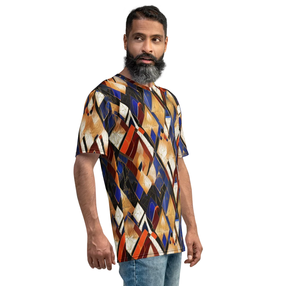 Royal Geometry on Men's Crew Neck T-Shirt — Right
