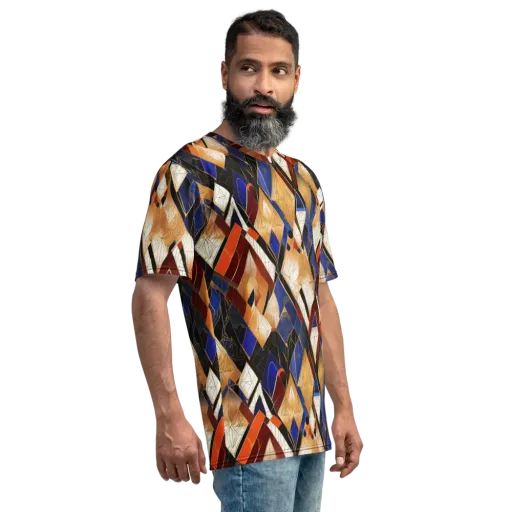 Royal Geometry on a Men's Crew Neck T-Shirt