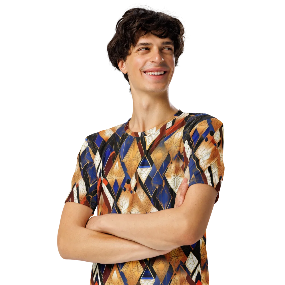 Royal Geometry on Men's Crew Neck T-Shirt — Left Front
