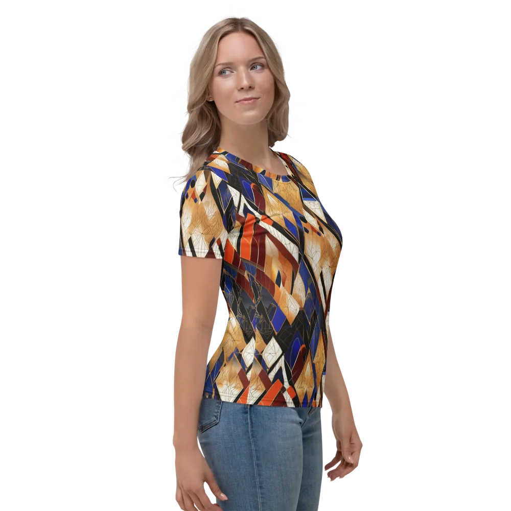 Royal Geometry on Women's Crew Neck T-Shirt — Right