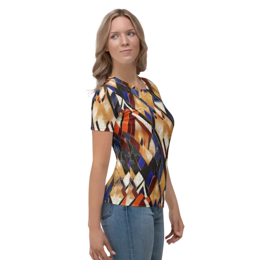 Royal Geometry on a Women's Crew Neck T-Shirt