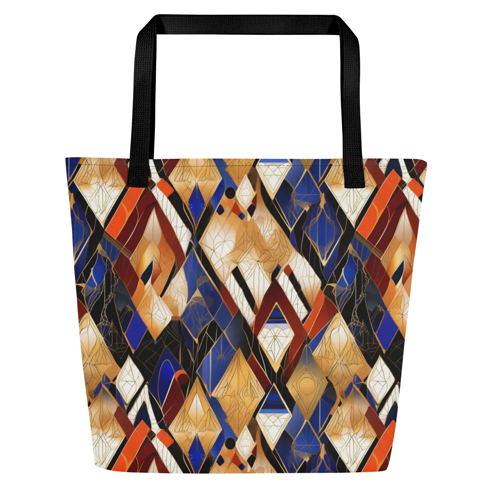 Royal Geometry on Large Tote Bag W/ Pocket — Front