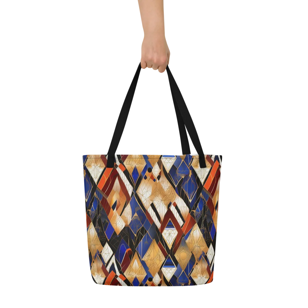 Royal Geometry on Large Tote Bag W/ Pocket — Front