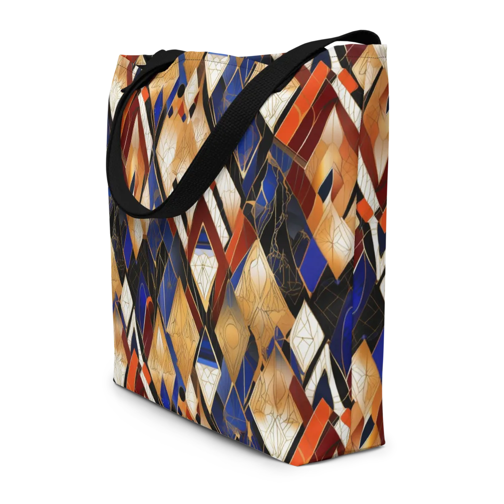 Royal Geometry on Large Tote Bag W/ Pocket — Front