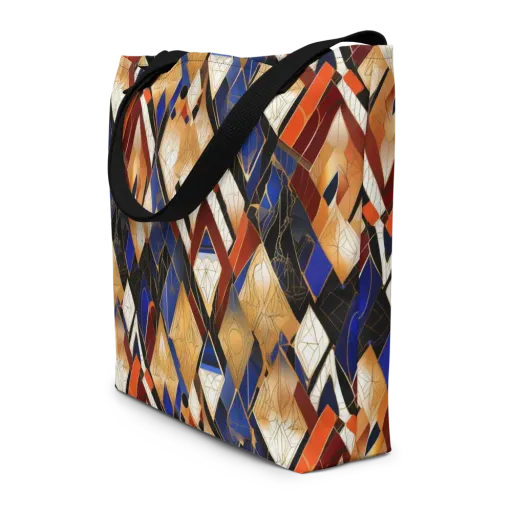 Royal Geometry on a Large Tote Bag W/ Pocket