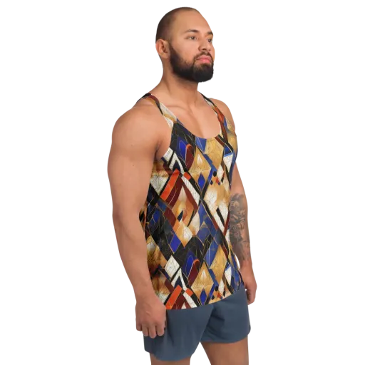 Royal Geometry on a Men's Tank Top