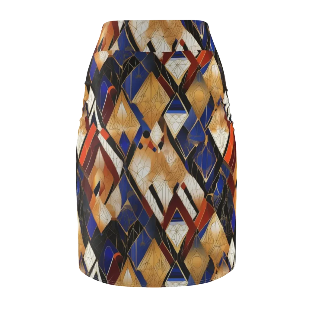 Royal Geometry on Pencil Skirt — Back