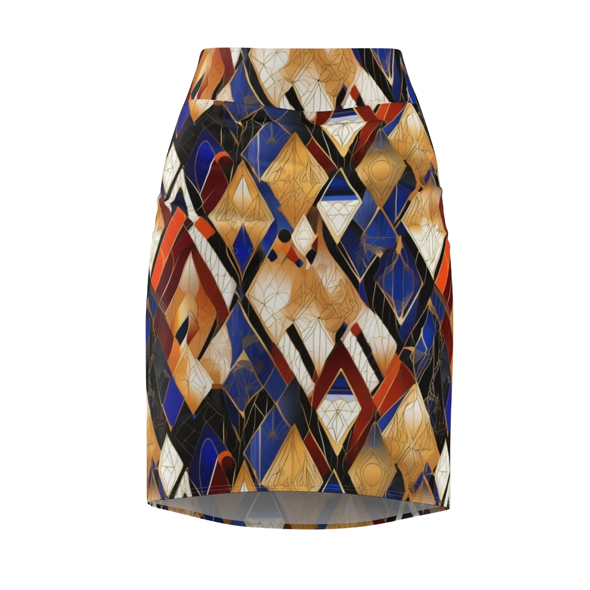 Royal Geometry on Pencil Skirt — Front