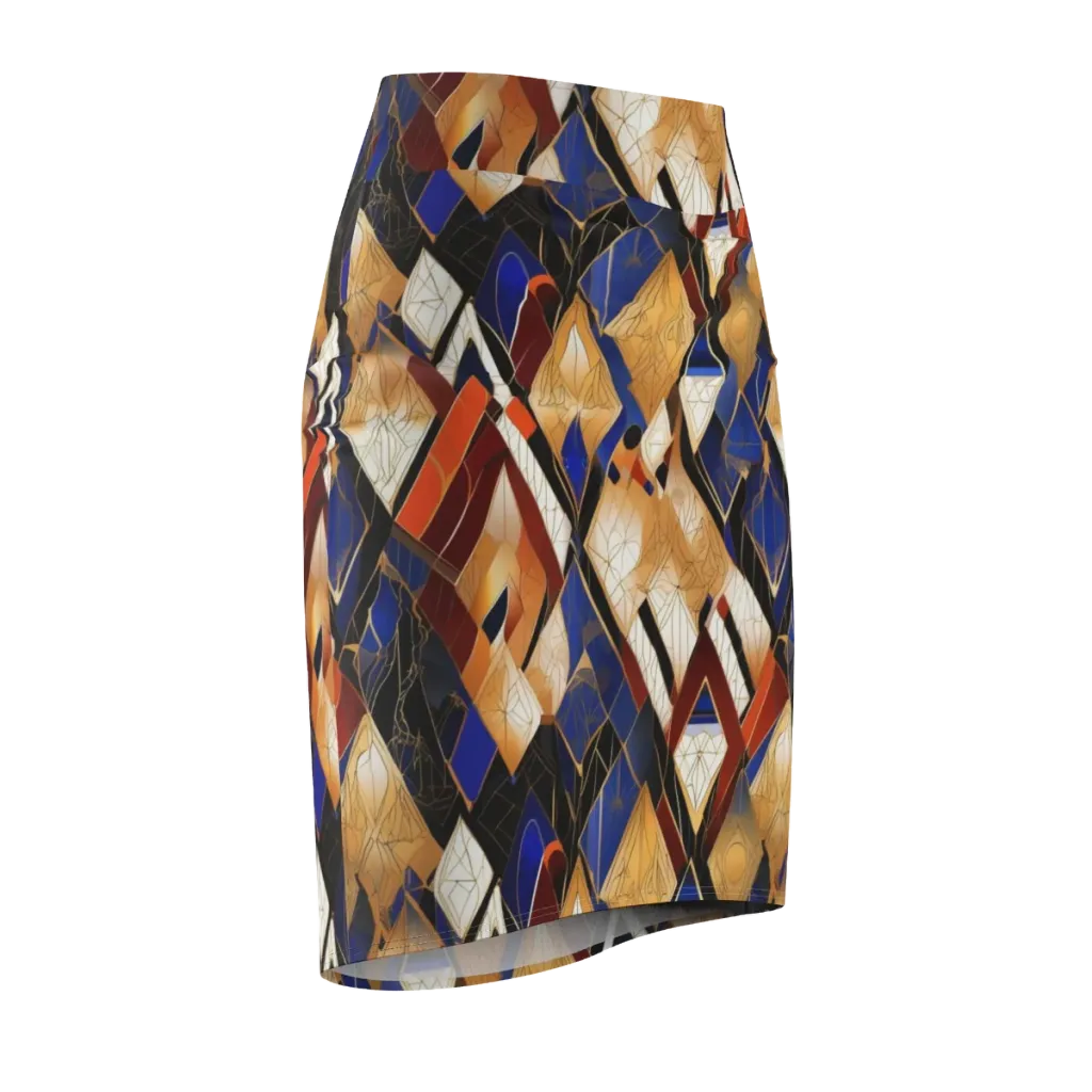 Royal Geometry on Pencil Skirt — Front Side