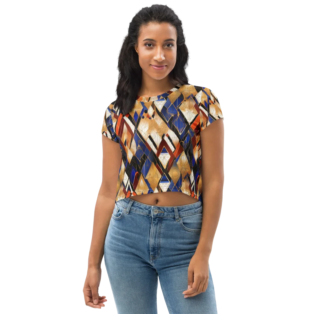 Royal Geometry on Crop Tee — Front