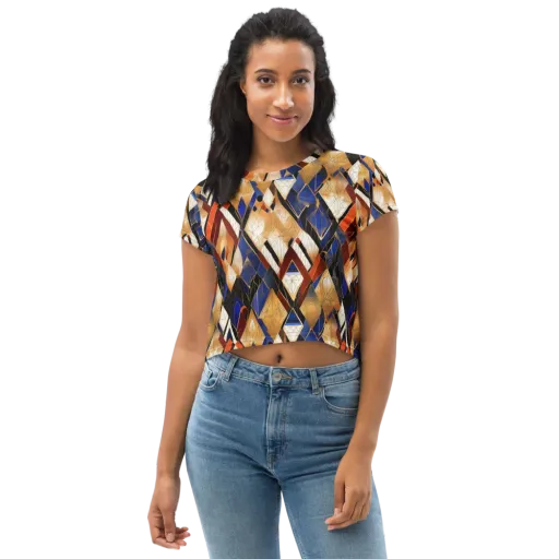Royal Geometry on a Crop Tee