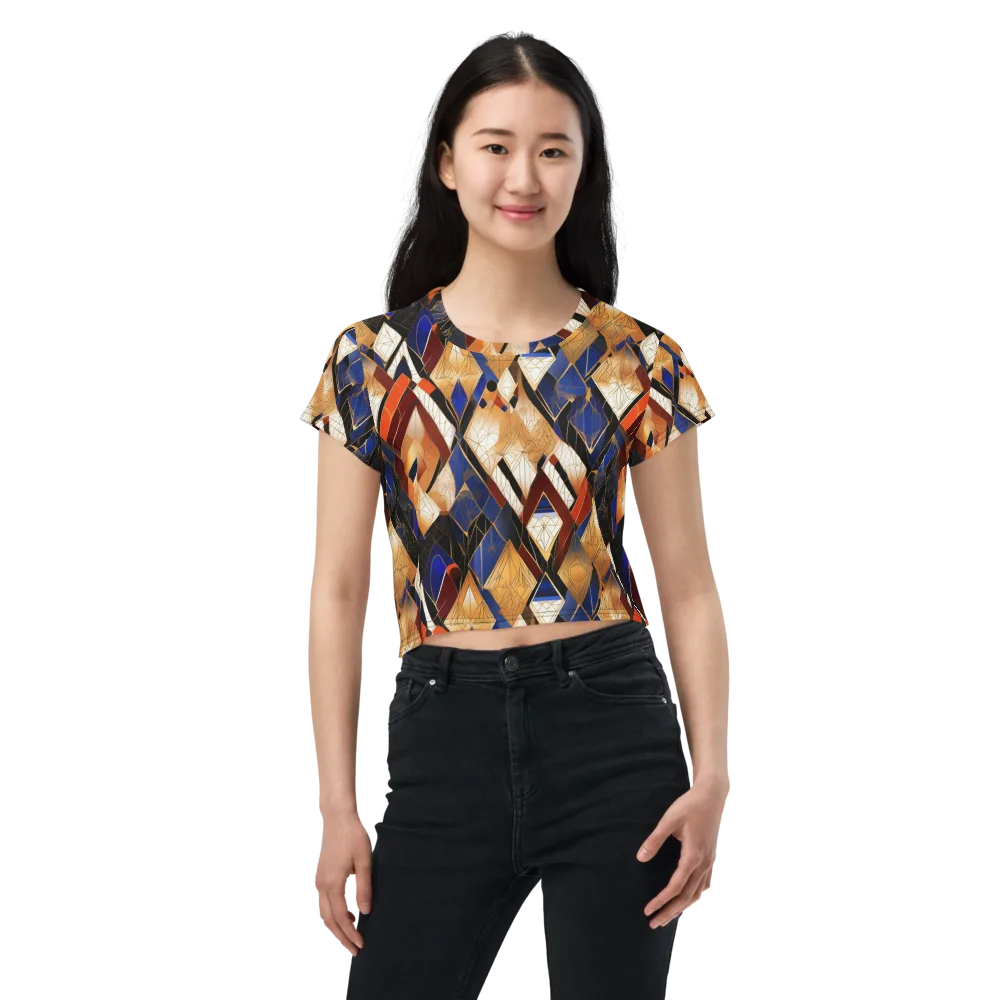 Royal Geometry on Crop Tee — Front