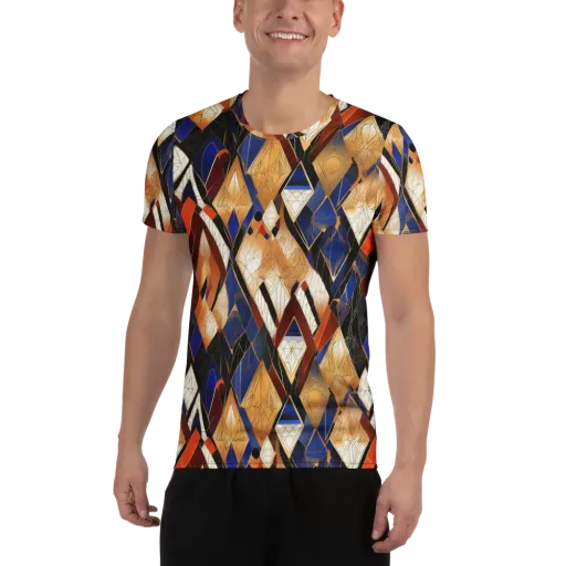 Royal Geometry on a Men's Athletic T-Shirt