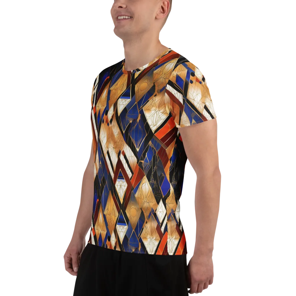 Royal Geometry on Men's Athletic T-Shirt — Left