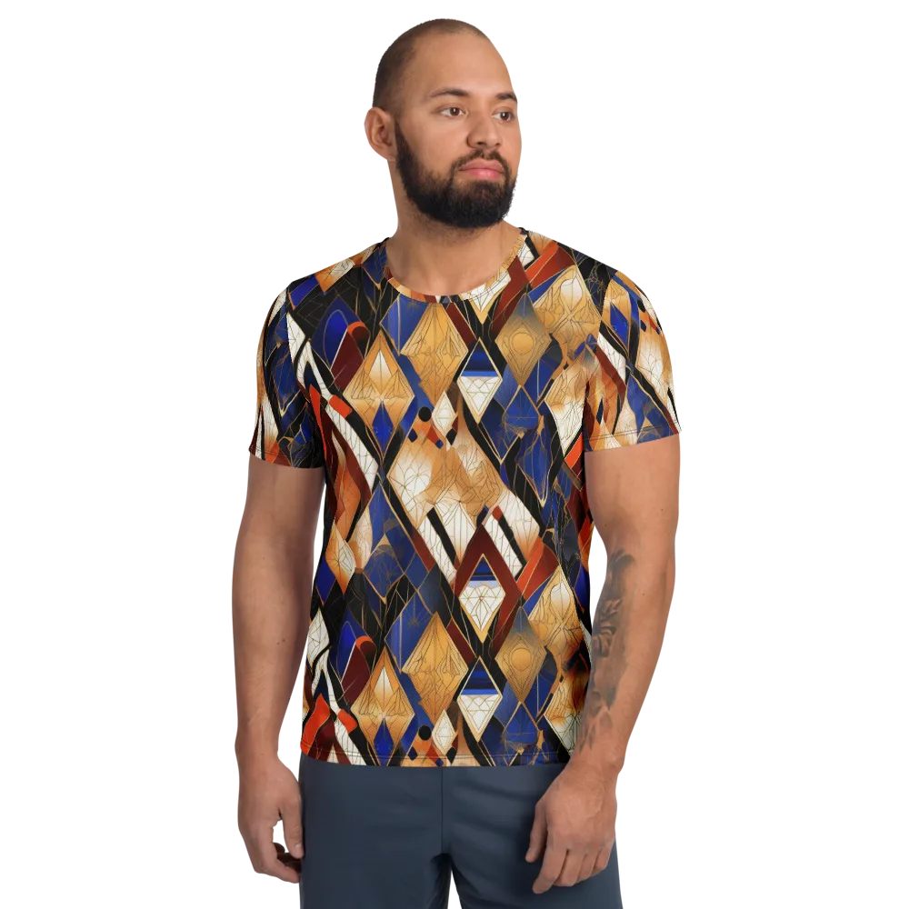 Royal Geometry on Men's Athletic T-Shirt — Front