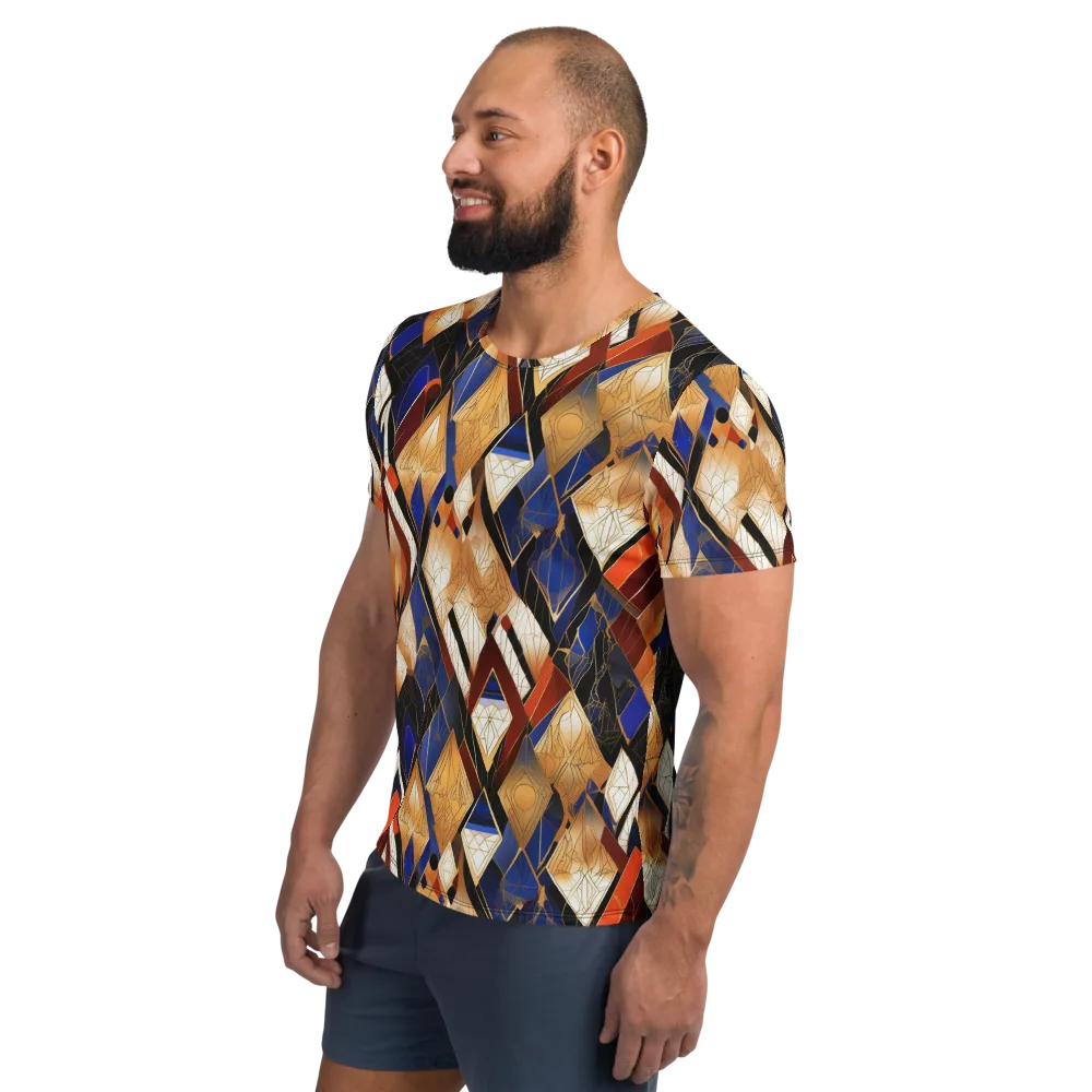 Royal Geometry on Men's Athletic T-Shirt — Left