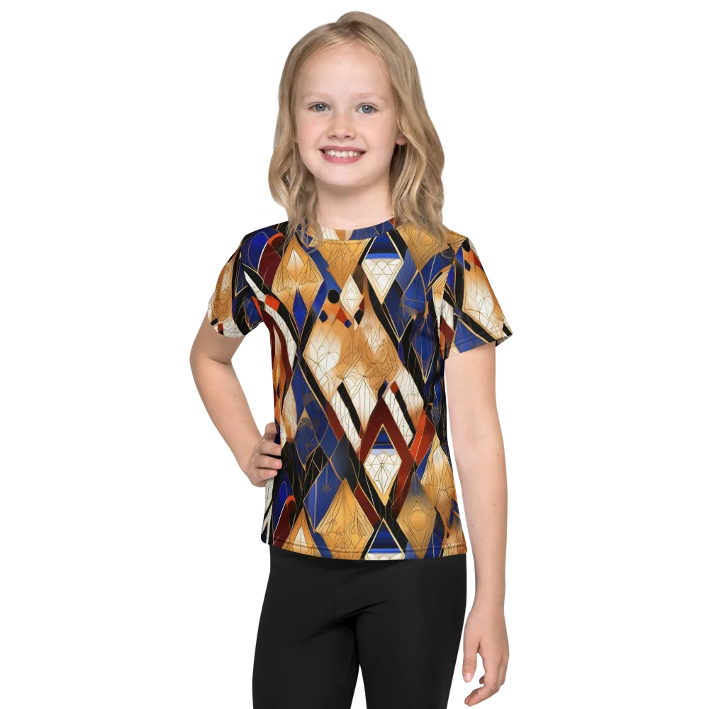 Royal Geometry on Kids Crew Neck T-Shirt — Front