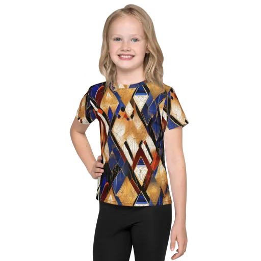 Royal Geometry on a Kids Crew Neck T-Shirt