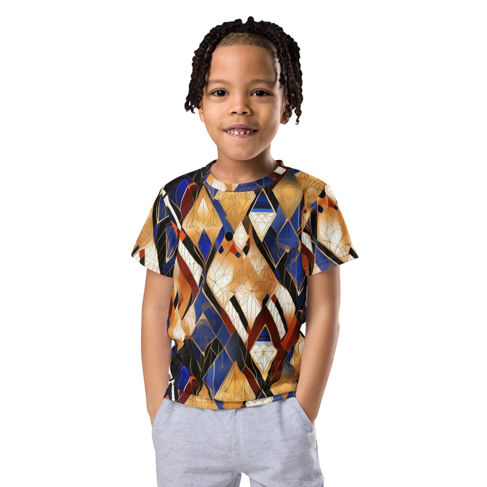Royal Geometry on Kids Crew Neck T-Shirt — Front