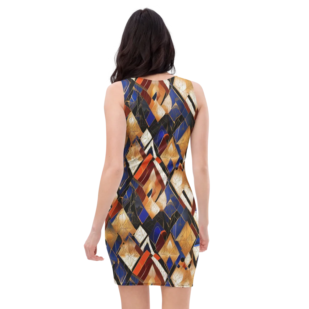Royal Geometry on Bodycon Dress — Back