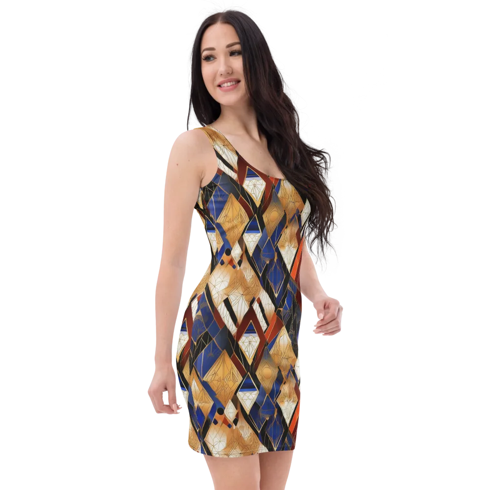 Royal Geometry on Bodycon Dress — Right Front