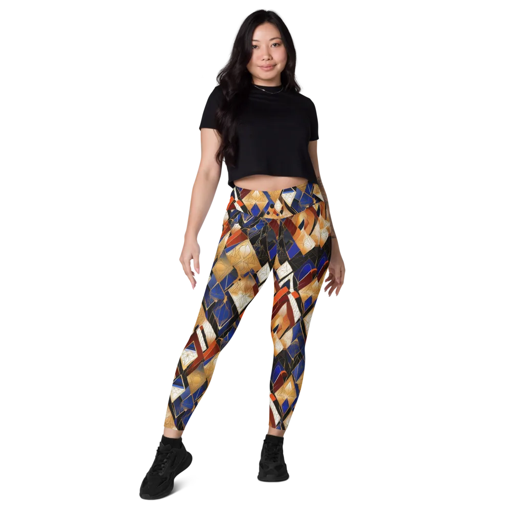Royal Geometry on Leggings with Pockets — Front