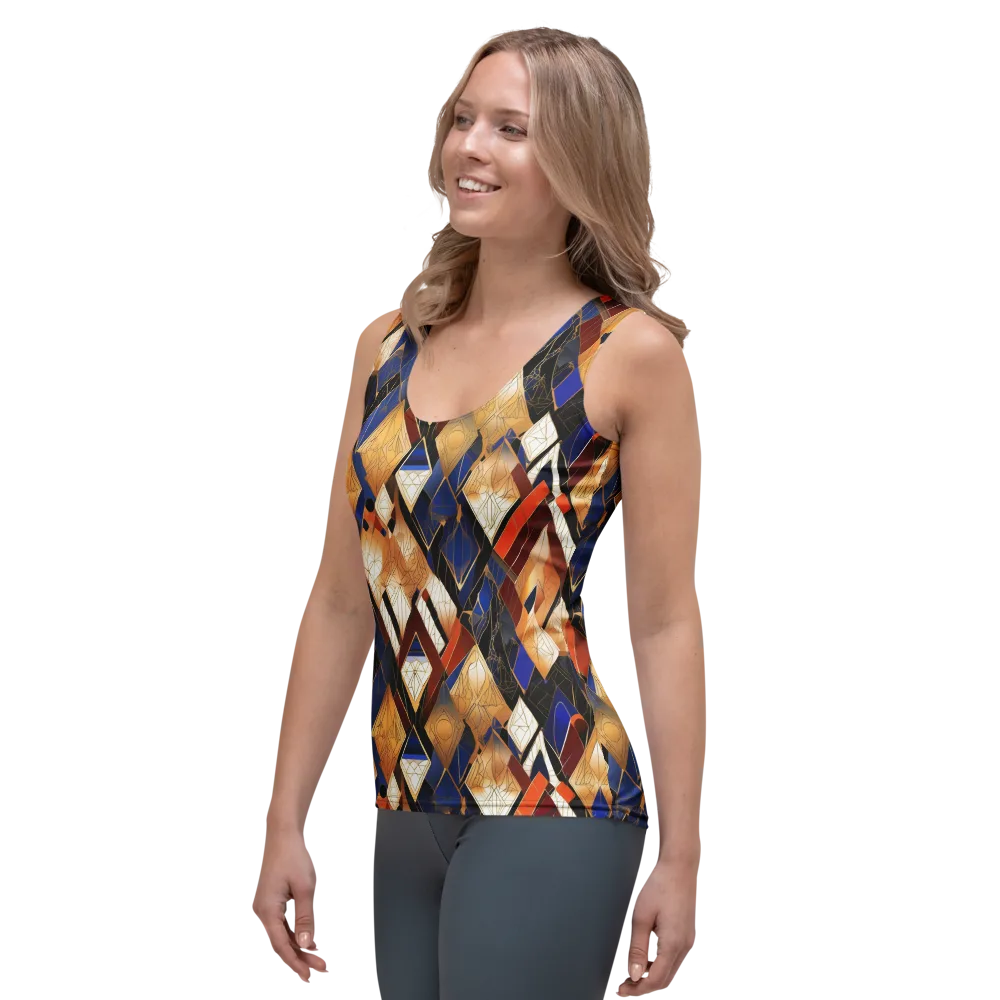 Royal Geometry on Women's Tank Top — Left Front