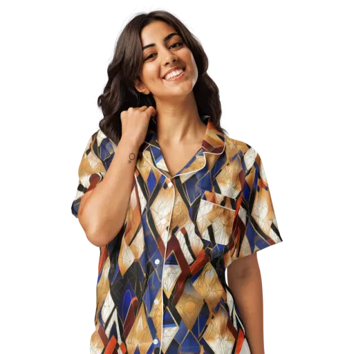 Royal Geometry on a Women's Short Sleeve Pajama Top