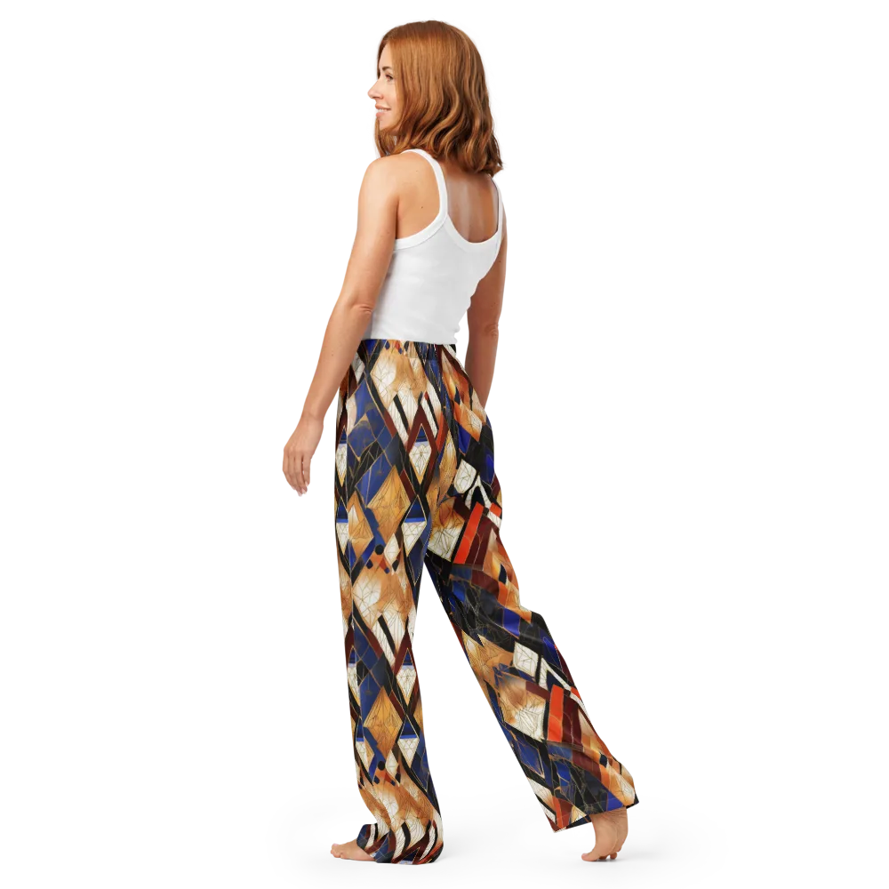 Royal Geometry on Women's Pajama Pants — Back