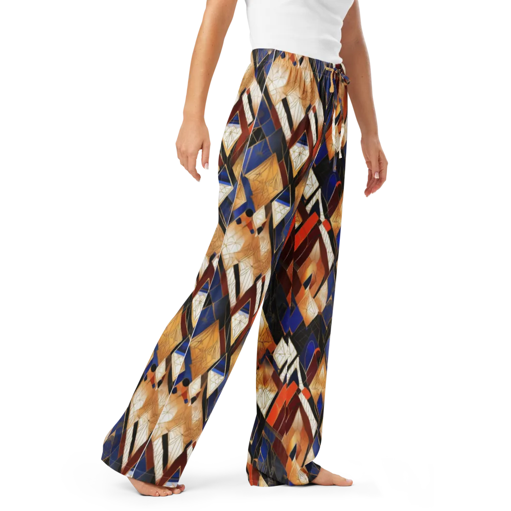 Royal Geometry on Women's Pajama Pants — Right Front