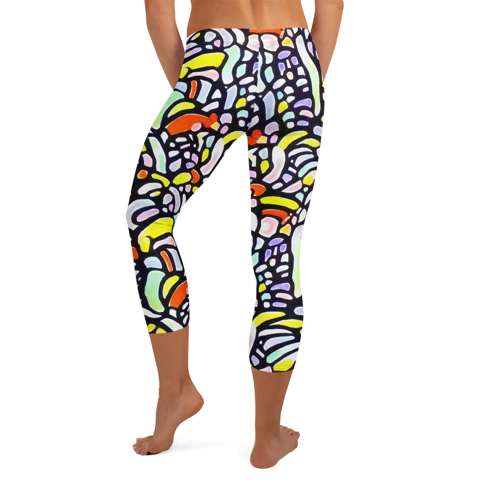 Cubist Carousel on Capri Leggings — Back