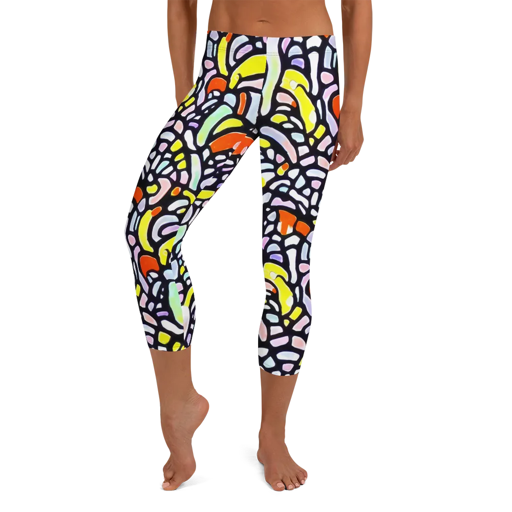 Cubist Carousel on Capri Leggings — Front
