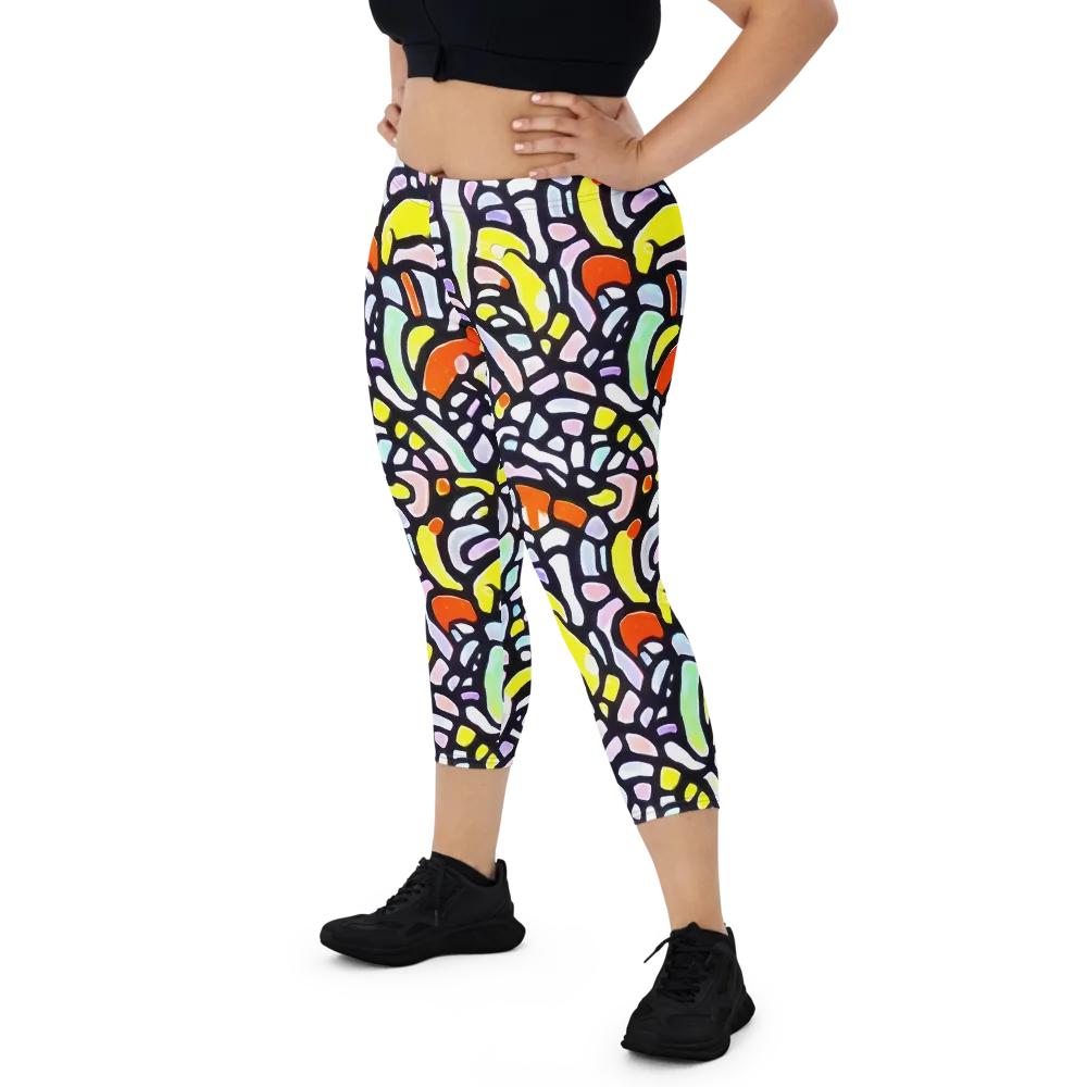 Cubist Carousel on Capri Leggings — Front