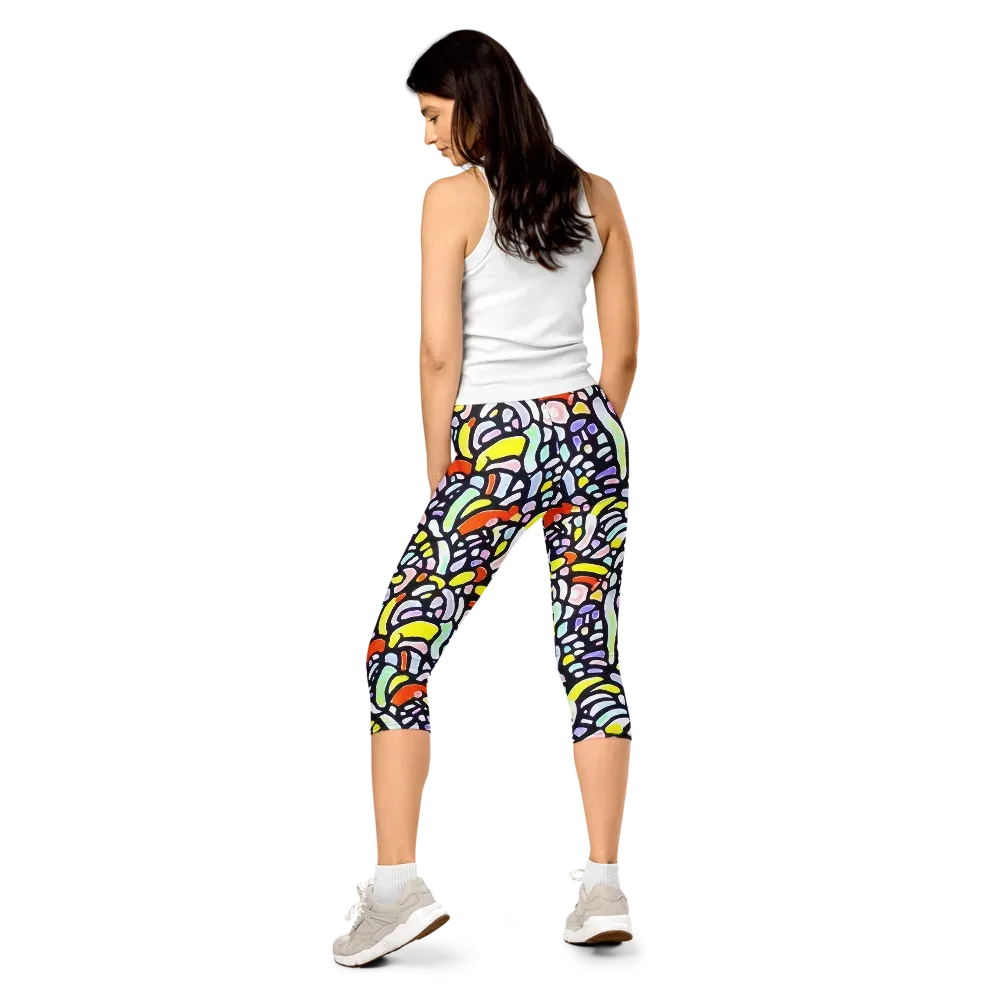 Cubist Carousel on Capri Leggings — Back