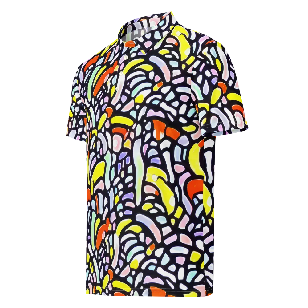 Cubist Carousel on Men's Slim Fit Polo Shirt — Left Front