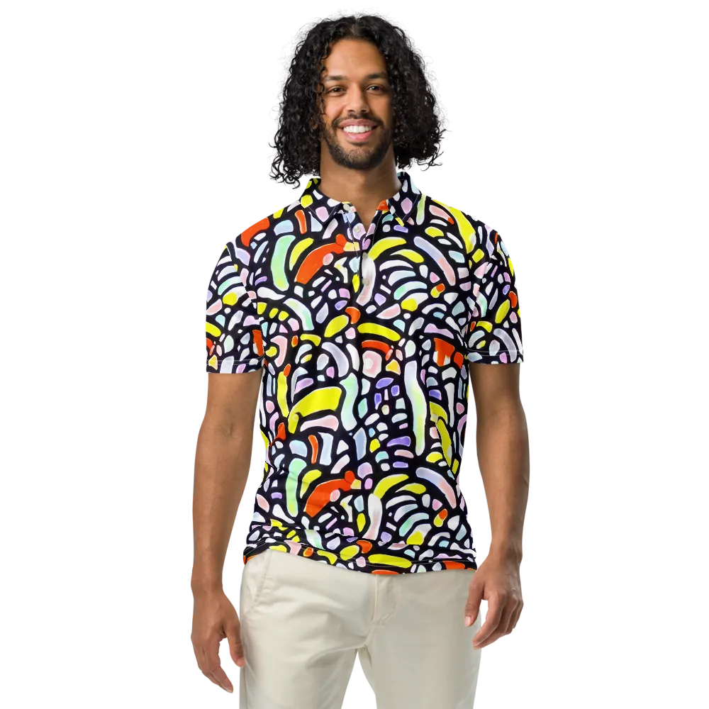 Cubist Carousel on Men's Slim Fit Polo Shirt — Front