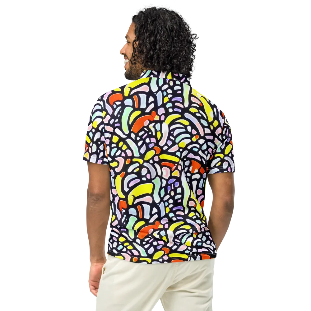 Cubist Carousel on Men's Slim Fit Polo Shirt — Back